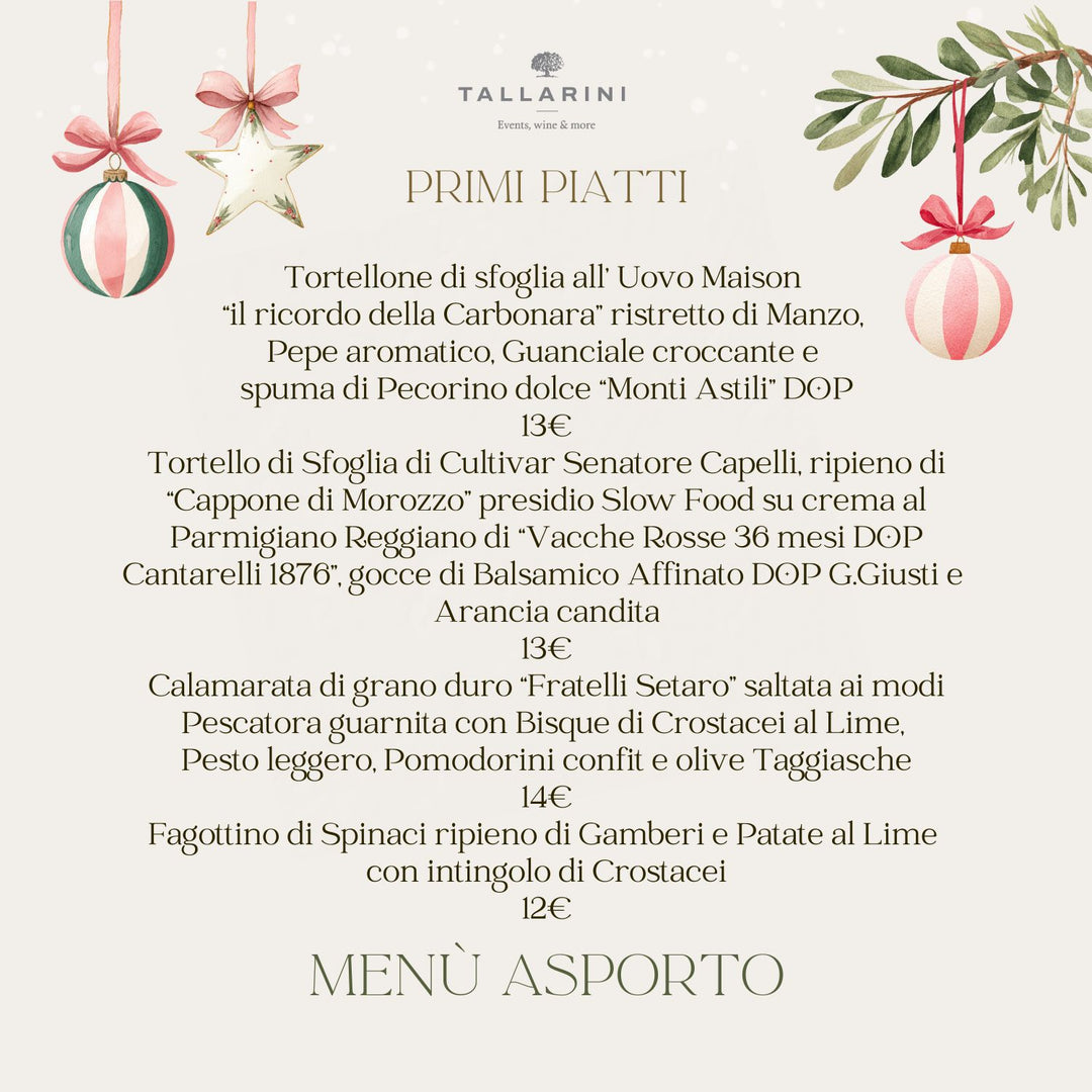 Asporto Natale e Capodanno