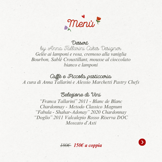 Cena di San Valentino per 2 persone